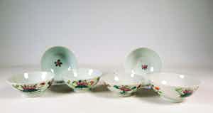 Lot van zes Chinees porseleinen kommetjes van rond 1900 verkocht voor € 50!