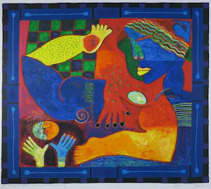 Clemens Briels - Zeefdruk op papier, Life is nothing but.. II - Ingelijst (Zeer groot) kopen? Bied vanaf 150!