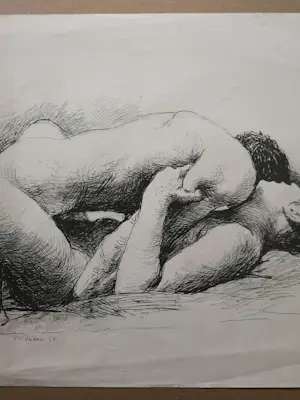 Aat Veldhoen - Naakt. Vrijend stel. kopen? Bied vanaf 66!