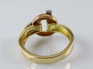 18k tri-colour gouden ring Guy La Roche met  0.28 ct diamanten - ringmaat 17 kopen? Bied vanaf 360!