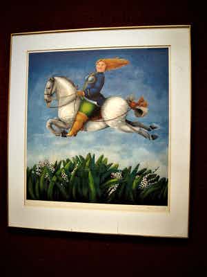 Niet of onleesbaar gesigneerd - stijl van Ada Breedveld "Voloptueuze Amazone" gesigigneerd - GROOT!! verkocht voor € 1!