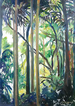 AcheterLiz Strick - Olieverf op doek, Rainforest? Enchérissez de 50!