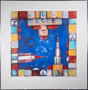 Marianne Aulman - Lithografie, Onder blauwe luchten I - Ingelijst kaufen? Bieten Sie von 50!