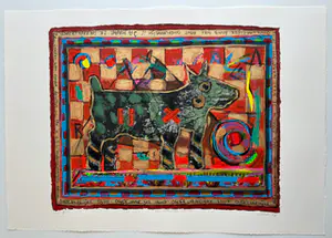 Eric Toebosch - handgesigneerde zeefdruk | 'Ongevaarlijke hond'| 1993 kopen? Bied vanaf 1!