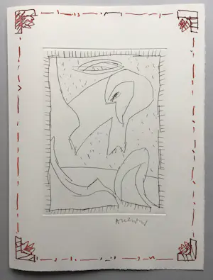 Pierre Alechinsky - kleurenets L’origine du monde 2 - 1993 kopen? Bied vanaf 595!