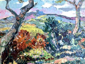 Daniel Wilhelm Bekking - Landschap bij Auvergne - Olieverf op Doek, Ingelijst kopen? Bied vanaf 199!