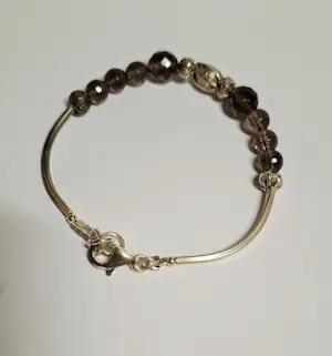 Nieuwe Zilveren  armband van natuurlijke facetgeslepen Rookkwarts kopen? Bied vanaf 70!
