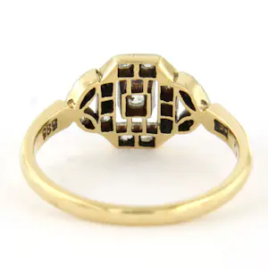14k bicolour gouden ring bezet met roos geslepen diamant tot. 0.20ct kopen? Bied vanaf 360!