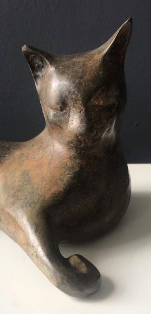 Pierre Chenet - Mooi bronzen beeld - poes - Met stempel van de fonderie Chenet kopen? Bied vanaf 185!