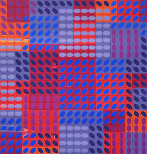 Victor Vasarely - Tega / Tavoll rouge, zeefdruk kaufen? Bieten Sie von 10!