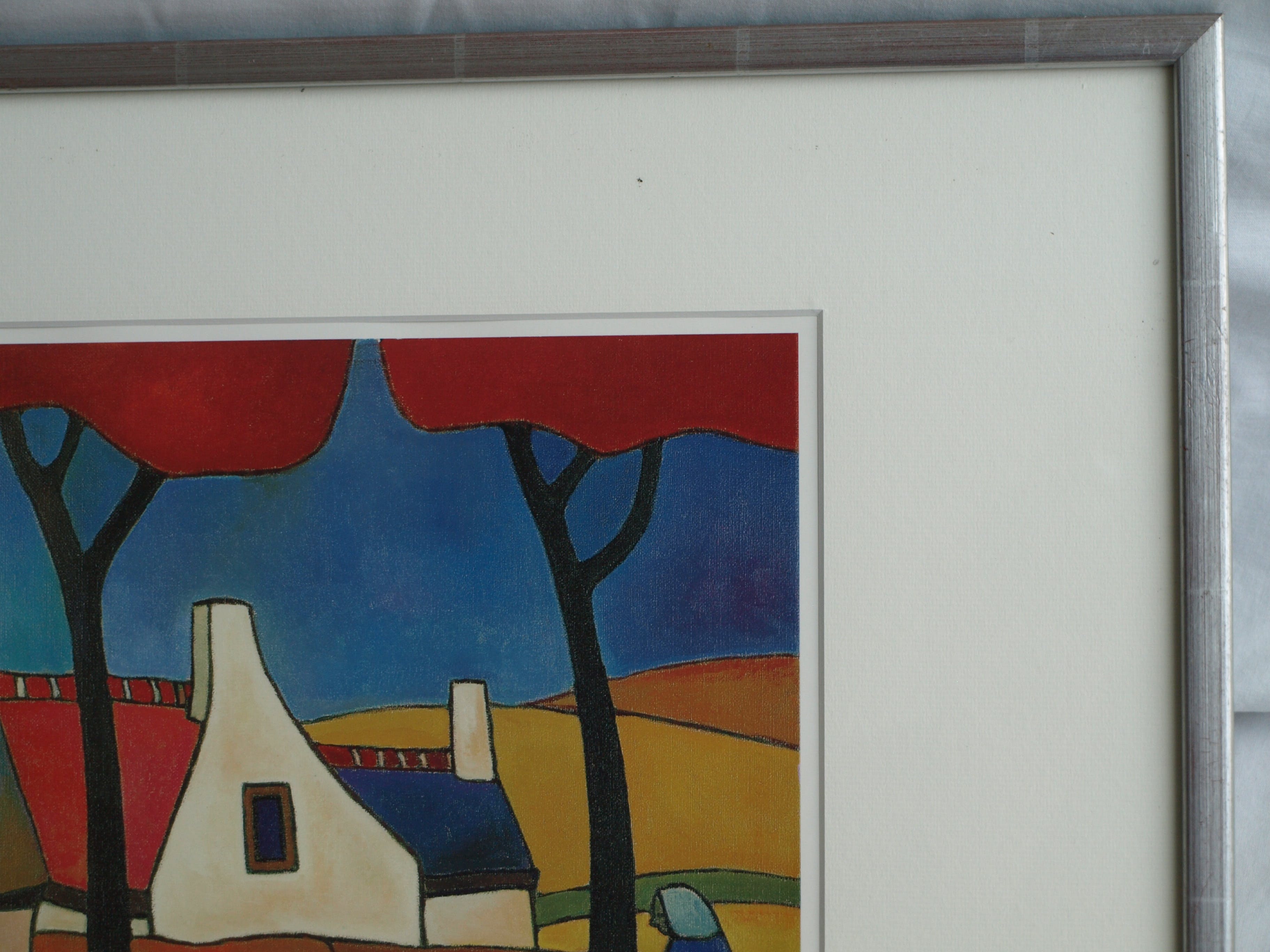 Toon Tieland - Handgesigneerde prent , “Rode bomen” - ingelijst – ca 1990 kopen? Bied vanaf 1!