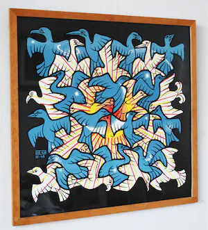 M.C. Escher - zeldzame catalogus 1954 Stedelijk Museum nr.118 - & ingelijst werk uit 1970 - kopen? Bied vanaf 175!