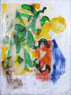 Wim Izaks - Gemengde techniek op papier, Abstract kopen? Bied vanaf 1!