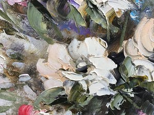 Niet of onleesbaar gesigneerd - Pot met bloemen kopen? Bied vanaf 1!