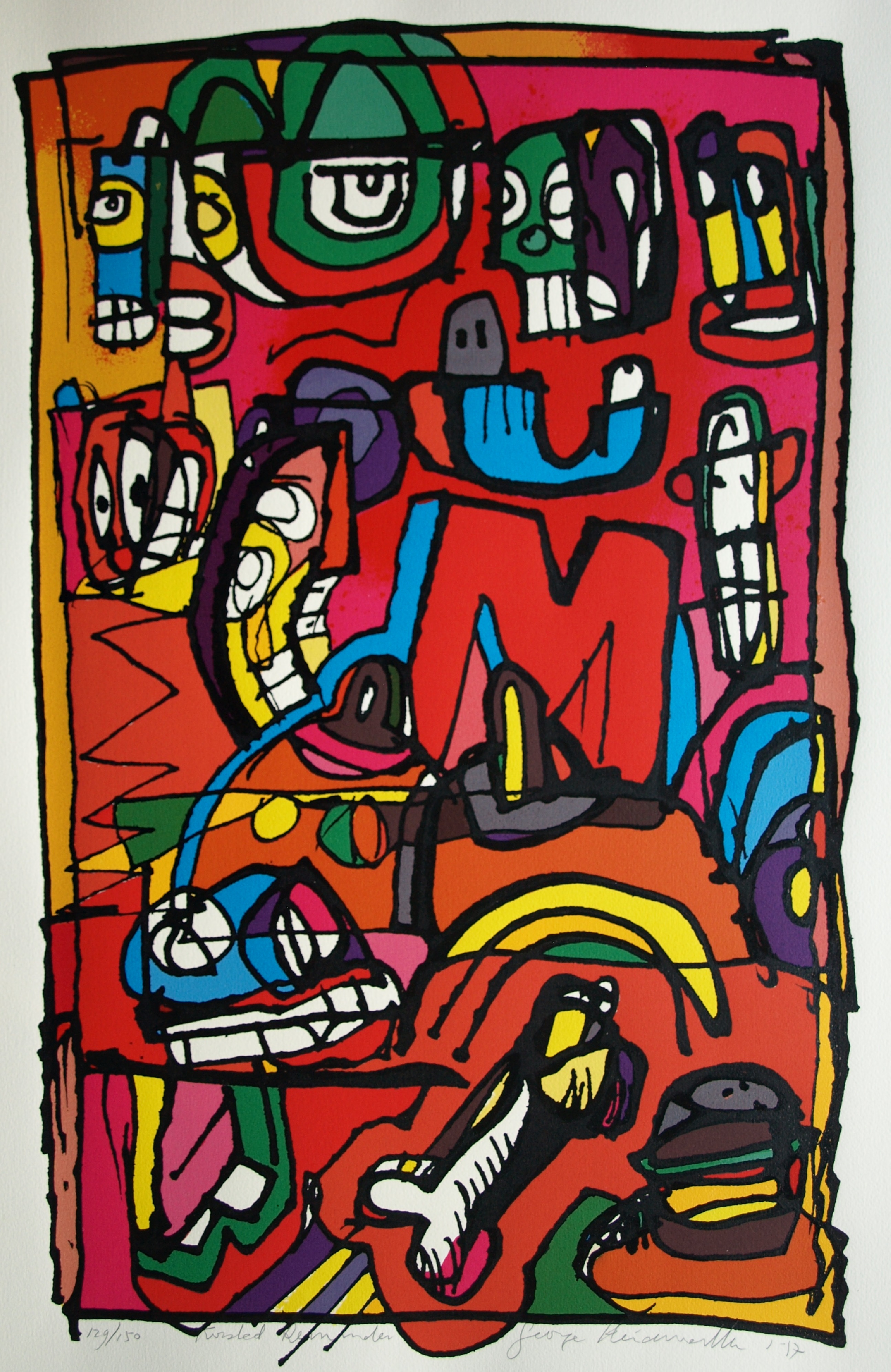 George Heidweiller - Zeefdruk op geschept papier , Twisted Reminder – gesigneerd – 1997 kopen? Bied vanaf 1!