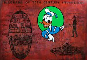 Jan Bollaert - Gemengde techniek op board, Inventions / R (Groot) verkocht voor € 1!