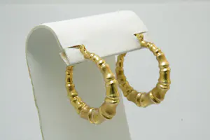 33- Groot paar 14 karaats  geel gouden oorclips - bamboe model kopen? Bied vanaf 140!