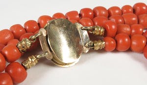 14K Goud - Collier, armband en ring met bloedkoraal kopen? Bied vanaf 300!