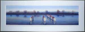 Willem de Vries - Aquarel, Ons huis langs het water - Ingelijst (Groot) verkocht voor € 50!