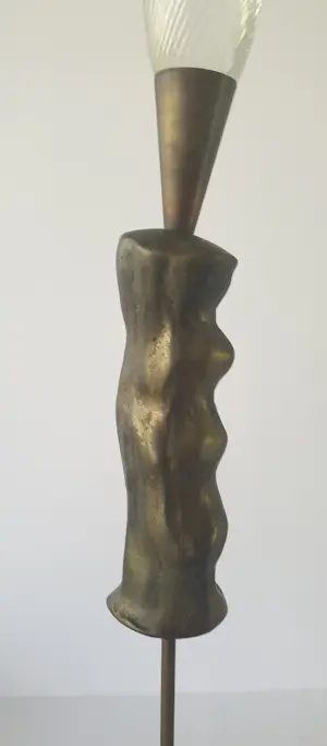 Borek Sipek - Helderglazen Cuppa in bronzen greep en blauwe voet - Ajeto/Alterego - 1990 kopen? Bied vanaf 115!