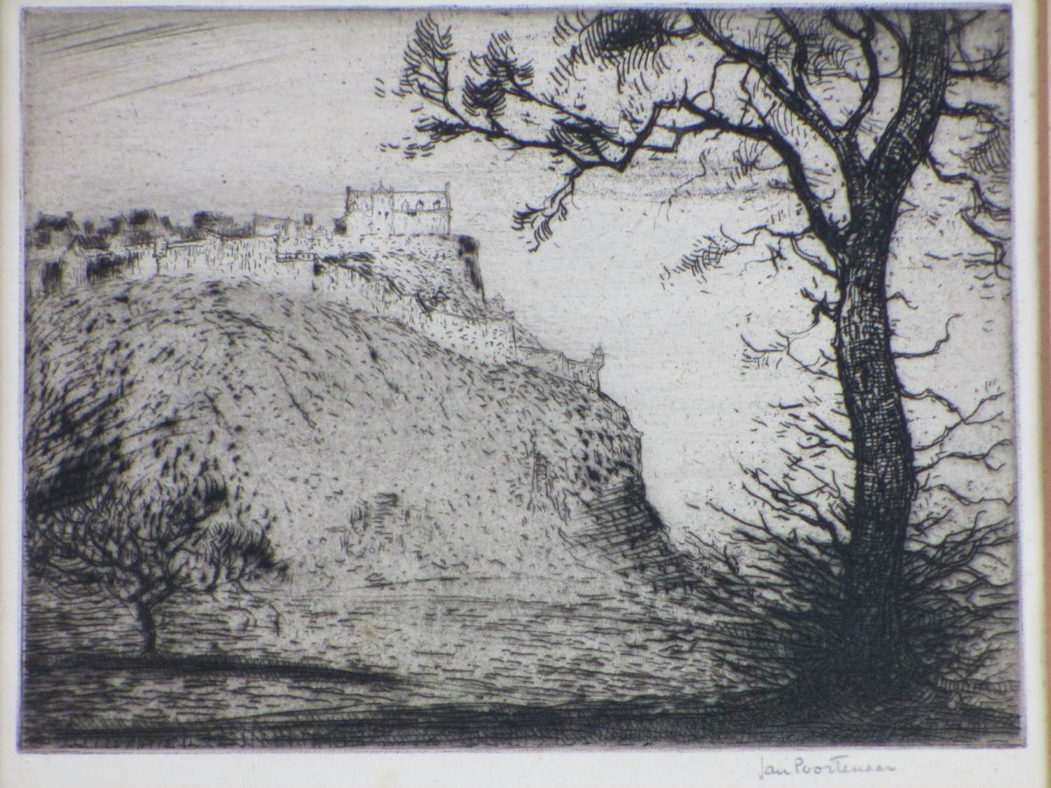 Jan Poortenaar - Edinburgh Castle - Ets kopen? Bied vanaf 40!