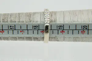 8 - Elegante 14Kt wit goud & diamanten ring met 7 briljanten ca. 0.25ct diamant kopen? Bied vanaf 220!