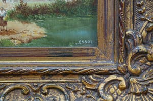 Peter R. van Essel - olieverf op paneel - landschap met figuren kopen? Bied vanaf 135!