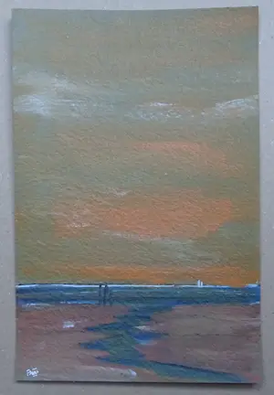 Franklin Meijer - Waddenzee - 3 x kavel acryl studies kopen? Bied vanaf 20!