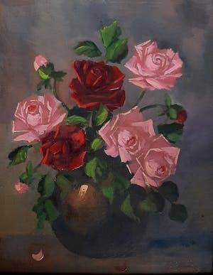 Niet of onleesbaar gesigneerd - Rozen in vaas kopen? Bied vanaf 1!