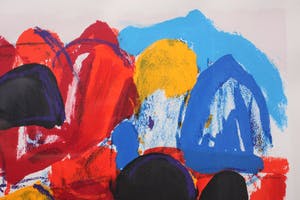 Jan Cremer - Grote zeefdruk van kleurrijk tulpenveld '98 kopen? Bied vanaf 375!