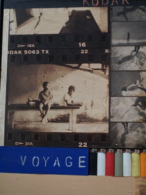 Flavio Piras - Gemende techniek , “Voyage” – 1994 - ingelijst – 126 x 118 cm. kopen? Bied vanaf 1!