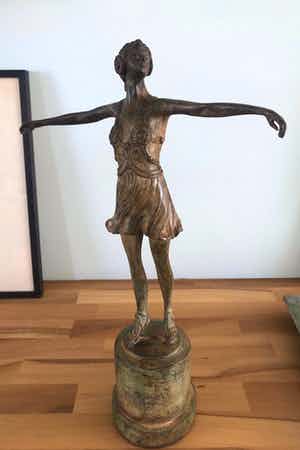 Pierre Chenet - Prachtig bronzen beeld - dansfiguur - Art Deco - Signed! verkocht voor € 235!