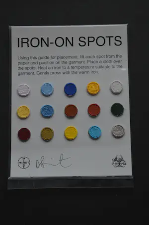 AcheterDamien Hirst - 'Iron on spots'? Enchérissez de 40!