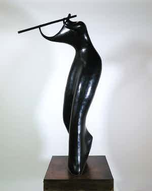 Jean-Louis Toutain - Levensgroot bronzen beeld, Chanson d'Amour (Zeer groot!) verkocht voor € 5000!