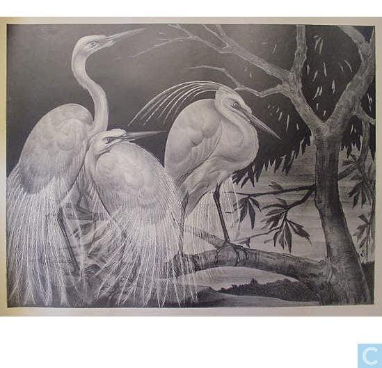 Jan Schonk - Zilverreigers in een boom kopen? Bied vanaf 300!