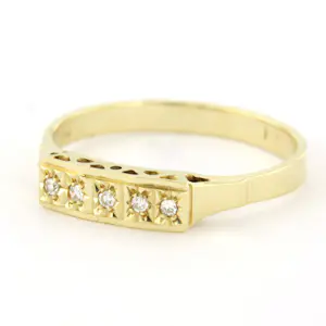 14k geelgouden ring met  single cut geslepen diamant tot. 0.05ct kopen? Bied vanaf 210!