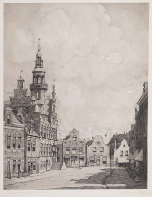 Johan Hemkes - Ets, Raadhuisplein Franeker kopen? Bied vanaf 20!