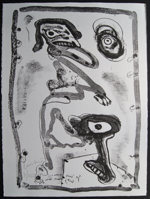 Lucebert - fraaie grote litho - 1988 - oplage XXXV. kopen? Bied vanaf 195!