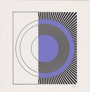 Isia Leviant - Handgesigneerde zeefdruk: Geometrische Compositie kopen? Bied vanaf 15!