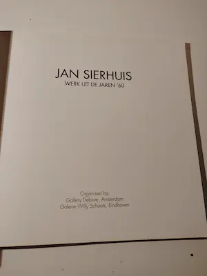 Jan Sierhuis - 1 gesigneerde catalogi 1996 + Jan sierhuis werk uit de jaren '60 kopen? Bied vanaf 1!
