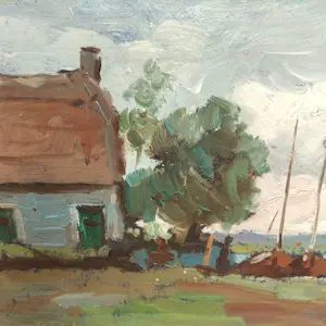 Cor Noltee - Rivierenlandschap - Olieverf - Gesigneerd kopen? Bied vanaf 35!