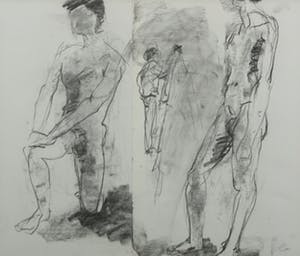 Franscz Witte - Houtskooltekening, Figuurstudie man - Ingelijst kopen? Bied vanaf 10!