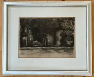 Piet van Wijngaerdt - Stilleven met potten en flessen kopen? Bied vanaf 80!