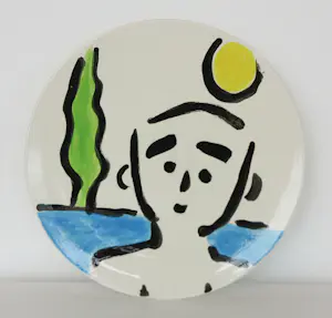 Bart Drost - Set van 3 keramieken (wand)borden, Dromeland & Lief baasje & Tussen de coulissen kopen? Bied vanaf 100!