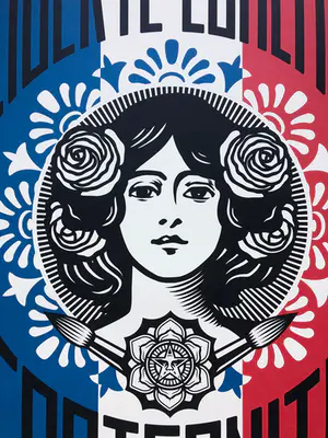 AcheterShepard Fairey - Liberté Egalité Fraternité? Enchérissez de 55!