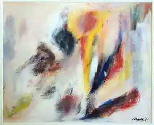 Meeth Scherphuis - "Nouveau-hé" | Acrylverf - ingelijst verkocht voor € 39!