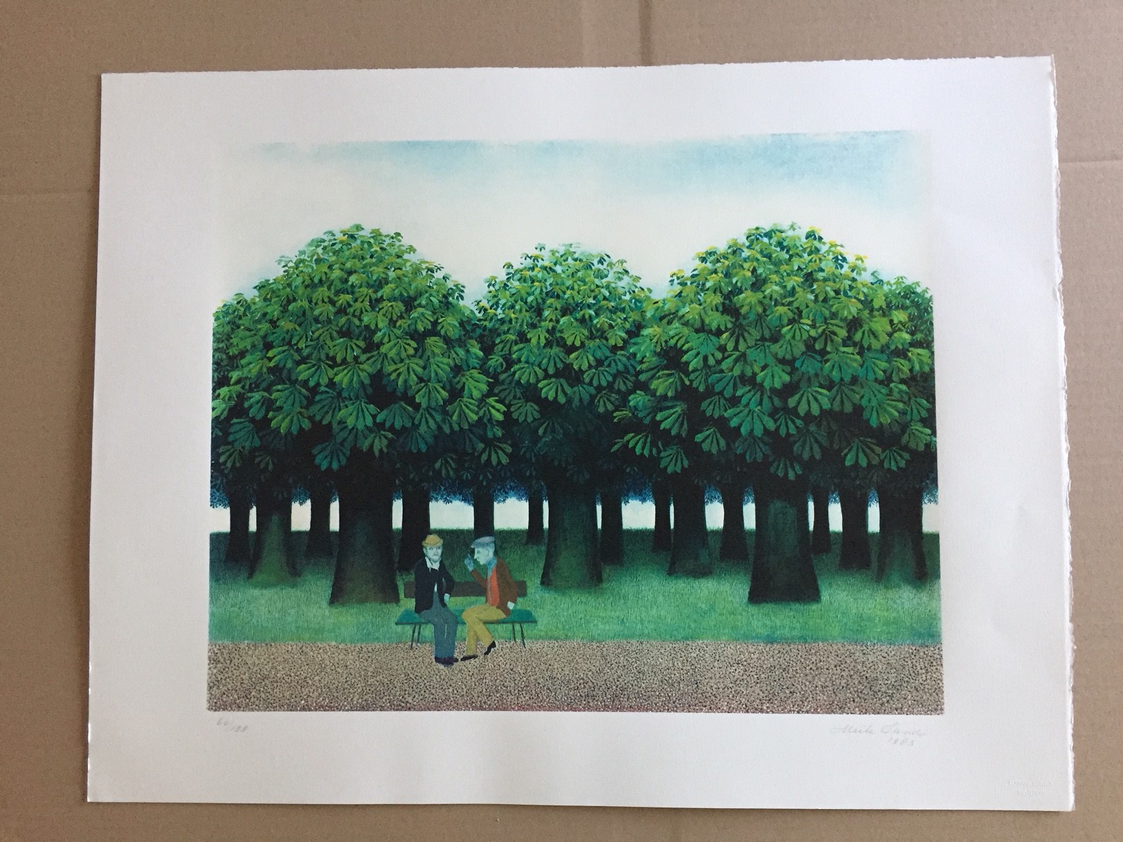 Meike Sund - twee oude mannen op bankje kopen? Bied vanaf 18!