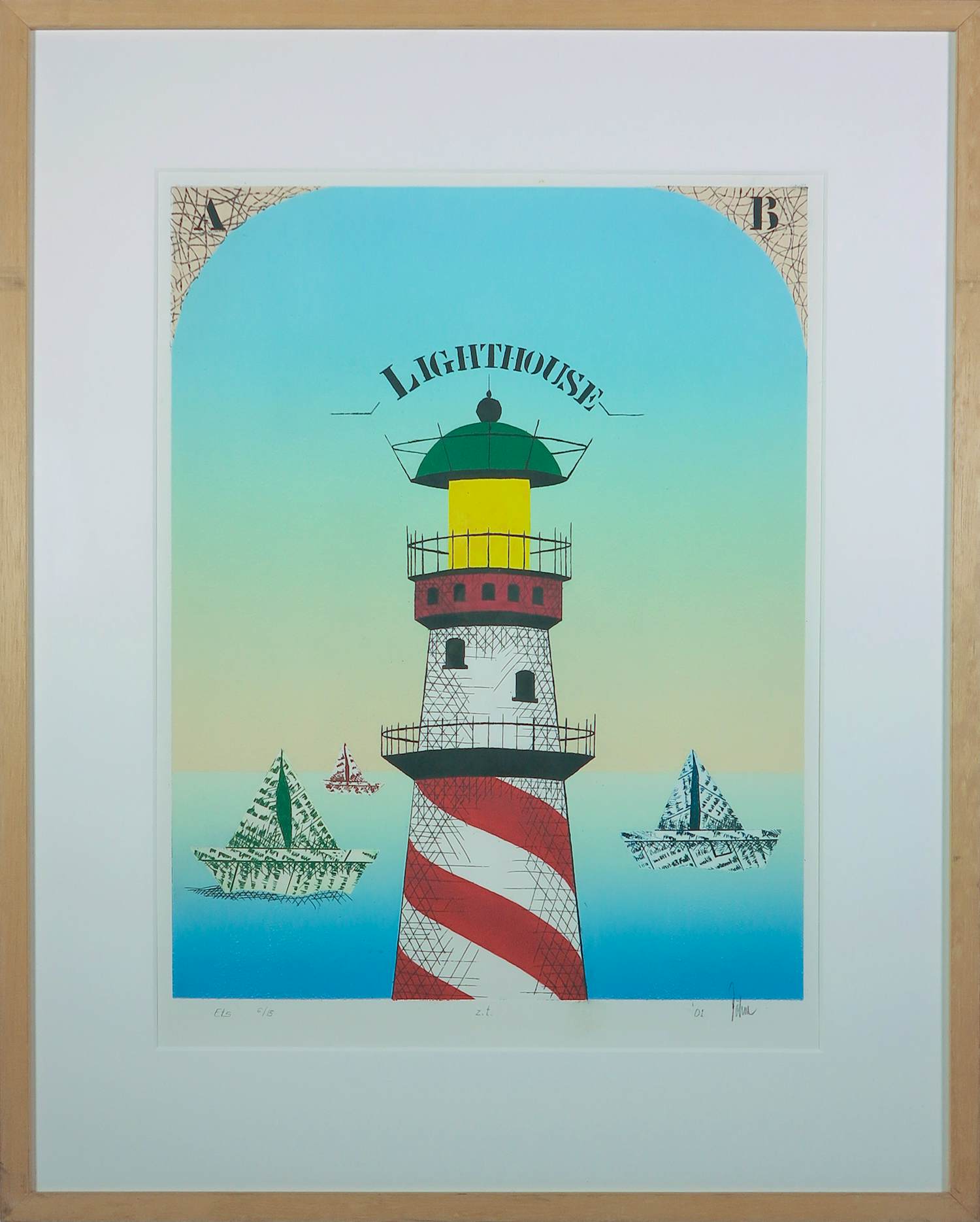 Helmut Böhm - Ets, Lighthouse - Ingelijst kopen? Bied vanaf 30!