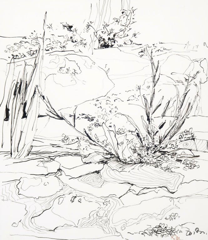 Kees Mol - Pentekening, Landschap kopen? Bied vanaf 1!