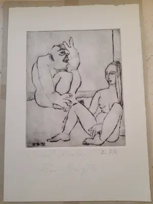 Simon P. Schrieber - Radierung mit persönlicher Widmung, 1992 kopen? Bied vanaf 5!